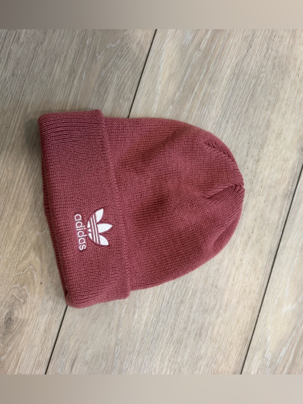 adidas Trefoil Cuffed Beanie in Rose